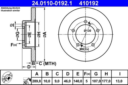 DISC FRANA ATE 24.0110-0192.1 - Compatibil cu SUZUKI