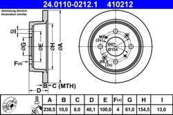DISC FRANA ATE 24.0110-0212.1 - Compatibil cu HONDA, MG, ROVER