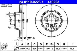 DISC FRANA ATE 24.0110-0223.1 - Compatibil cu FORD, SEAT, VW