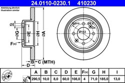 DISC FRANA ATE 24.0110-0230.1 - Compatibil cu PEUGEOT