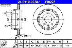 DISC FRANA ATE 24.0110-0228.1 - Compatibil cu MERCEDES-BENZ