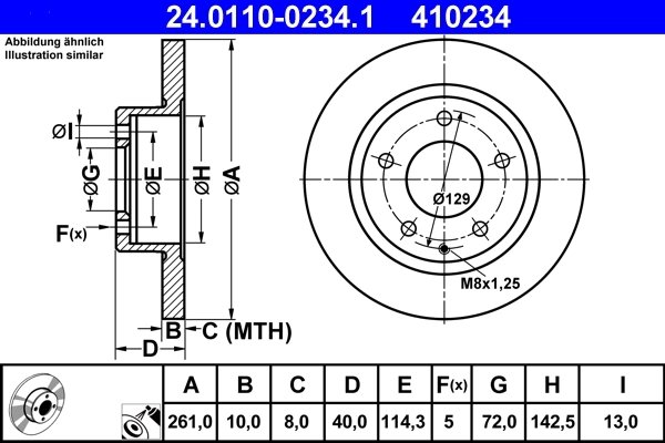 Disc frana ATE 24.0110-0234.1