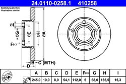 DISC FRANA ATE 24.0110-0258.1 - Compatibil cu AUDI