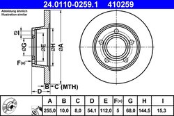 DISC FRANA ATE 24.0110-0259.1 - Compatibil cu AUDI