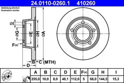 DISC FRANA ATE 24.0110-0260.1 - Compatibil cu AUDI