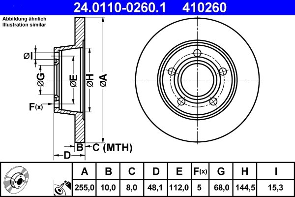 Disc frana ATE 24.0110-0260.1