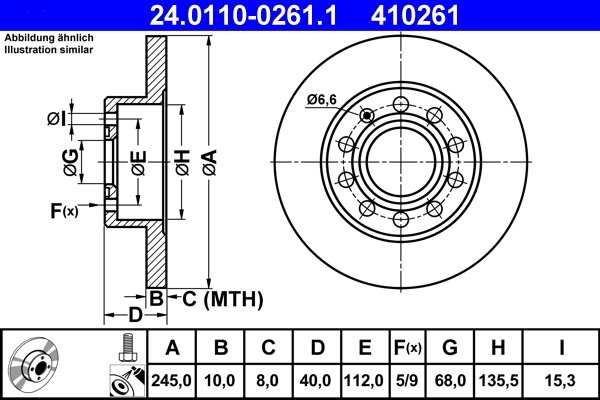 Disc frana ATE 24.0110-0261.1
