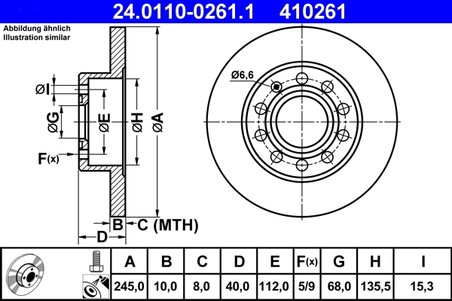 Disc frana ATE 24.0110-0261.1