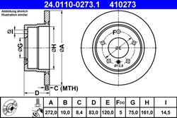 DISC FRANA ATE 24.0110-0273.1 - Compatibil cu BMW
