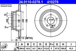 DISC FRANA ATE 24.0110-0278.1 - Compatibil cu MERCEDES-BENZ