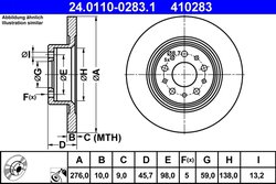 DISC FRANA ATE 24.0110-0283.1 - Compatibil cu ALFA ROMEO