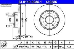 DISC FRANA ATE 24.0110-0285.1 - Compatibil cu NISSAN