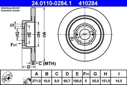 DISC FRANA ATE 24.0110-0284.1 - Compatibil cu TOYOTA