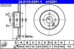DISC FRANA ATE 24.0110-0291.1 - Compatibil cu OPEL, VAUXHALL