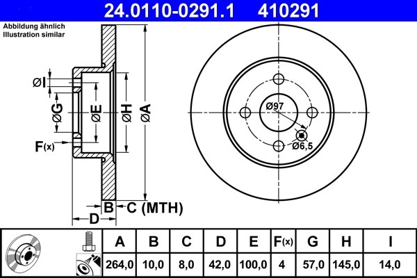Disc frana ATE 24.0110-0291.1