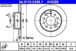 DISC FRANA ATE 24.0110-0298.1 - Compatibil cu HYUNDAI