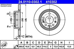 DISC FRANA ATE 24.0110-0302.1 - Compatibil cu MAZDA