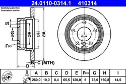 DISC FRANA ATE 24.0110-0314.1 - Compatibil cu BMW