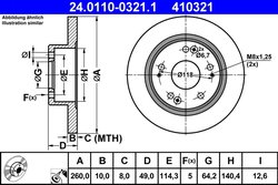 DISC FRANA ATE 24.0110-0321.1 - Compatibil cu HONDA