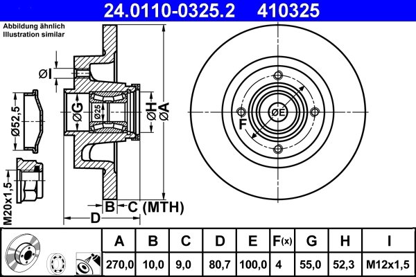 Disc frana ATE 24.0110-0325.2