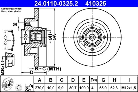 Disc frana ATE 24.0110-0325.2