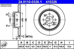 DISC FRANA ATE 24.0110-0326.1 - Compatibil cu MG