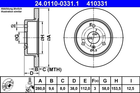Disc frana ATE 24.0110-0331.1
