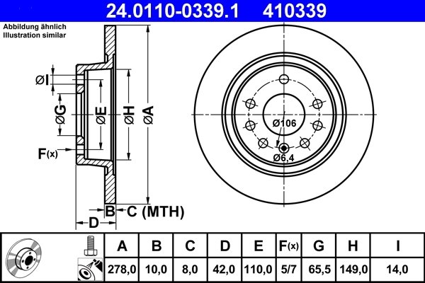 Disc frana ATE 24.0110-0339.1