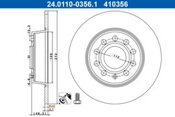 DISC FRANA ATE 24.0110-0356.1 - Compatibil cu AUDI, CUPRA, FORD, SEAT, SKODA, VW