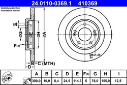 DISC FRANA ATE 24.0110-0369.1 - Compatibil cu HYUNDAI