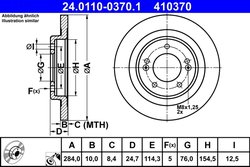 DISC FRANA ATE 24.0110-0370.1 - Compatibil cu HYUNDAI