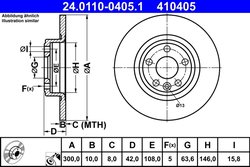 DISC FRANA ATE 24.0110-0405.1 - Compatibil cu JAGUAR, LAND ROVER