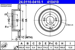 DISC FRANA ATE 24.0110-0410.1 - Compatibil cu HYUNDAI, KIA