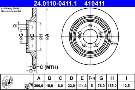 Disc frana ATE 24.0110-0411.1