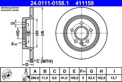 DISC FRANA ATE 24.0111-0158.1 - Compatibil cu FORD, VOLVO