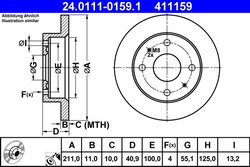 DISC FRANA ATE 24.0111-0159.1 - Compatibil cu DAIHATSU