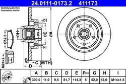 DISC FRANA ATE 24.0111-0173.2 - Compatibil cu RENAULT