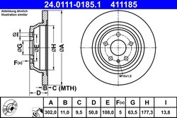 DISC FRANA ATE 24.0111-0185.1 - Compatibil cu FORD