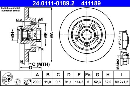 Disc frana ATE 24.0111-0189.2