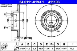 DISC FRANA ATE 24.0111-0193.1 - Compatibil cu MERCEDES-BENZ