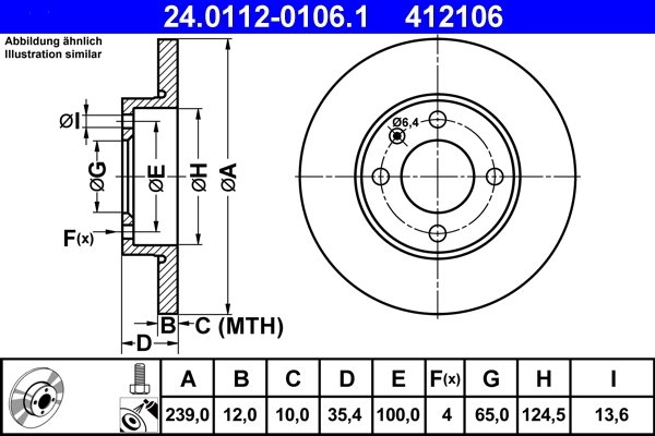 Disc frana ATE 24.0112-0106.1