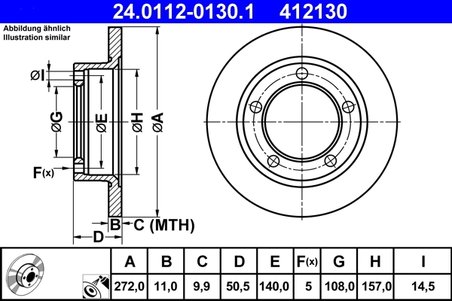 DISC FRANA ATE 24.0112-0130.1 - Compatibil cu LADA