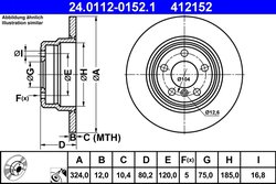 DISC FRANA ATE 24.0112-0152.1 - Compatibil cu BMW