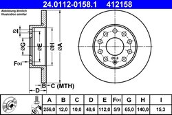 DISC FRANA ATE 24.0112-0158.1 - Compatibil cu AUDI, SEAT, SKODA, VW