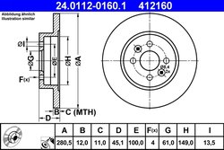DISC FRANA ATE 24.0112-0160.1 - Compatibil cu RENAULT