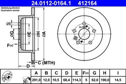 DISC FRANA ATE 24.0112-0164.1 - Compatibil cu TOYOTA