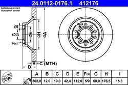 DISC FRANA ATE 24.0112-0176.1 - Compatibil cu AUDI