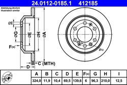 DISC FRANA ATE 24.0112-0185.1 - Compatibil cu KIA