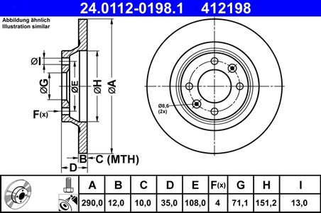 Disc frana ATE 24.0112-0198.1