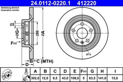 DISC FRANA ATE 24.0112-0220.1 - Compatibil cu VOLVO